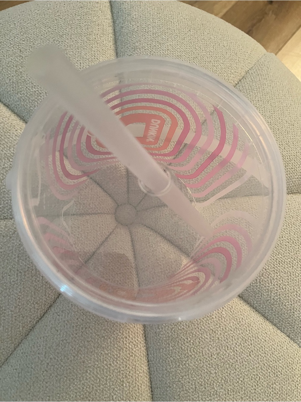 Dunkin' Pink & Orange Reusable Cold Cup with Lid and Straw - Picture 3 of 4